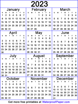 2023 Free Printable Calendars Easy-to-print