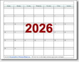 2026 calendar