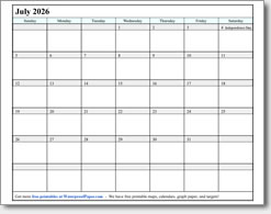 July 2026 calendar