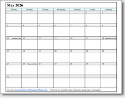 May 2026 calendar