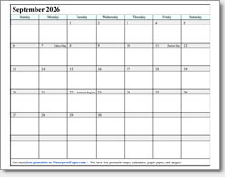 September 2026 calendar