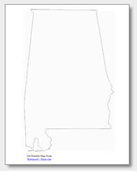 printable Alabama outline map