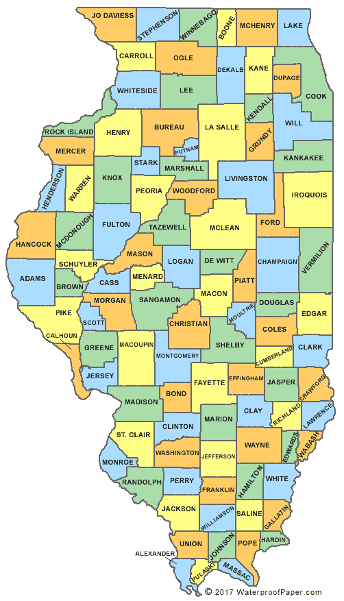 Illinois County Map With Names Printable Illinois Maps | State Outline, County, Cities