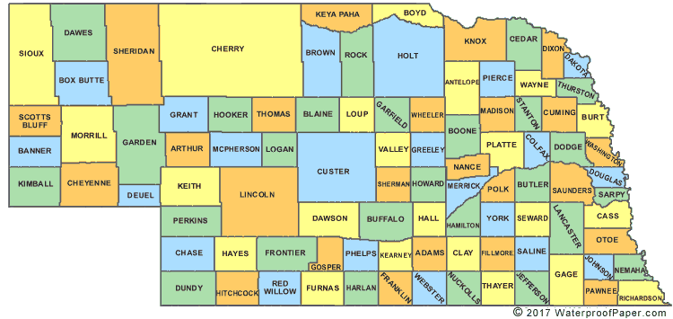 show me a map of nebraska counties Printable Nebraska Maps State Outline County Cities show me a map of nebraska counties
