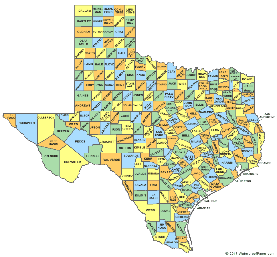 Free Map Of Texas Counties - Gretna Hildegaard