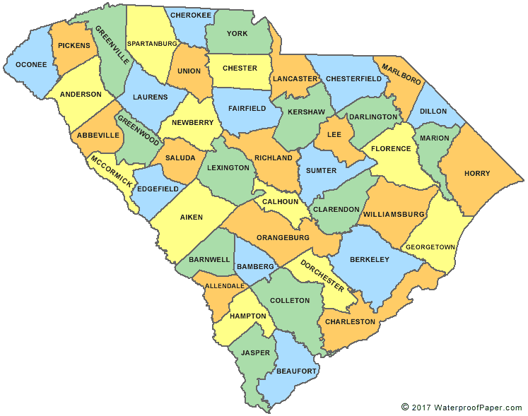 south carolina county map pdf Printable South Carolina Maps State Outline County Cities south carolina county map pdf