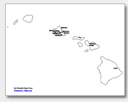 Hawaiian Islands Map Printable Printable Hawaii Maps | State Outline, County, Cities