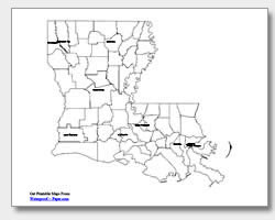 Printable Louisiana Maps | State Outline, Parish, Cities