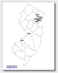 Printable New Jersey Maps  State Outline, County, Cities