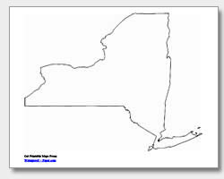 printable New York outline map