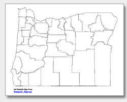 printable Oregon county map unlabeled