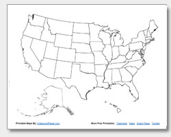 Blank Us State Map Printable Map Vector