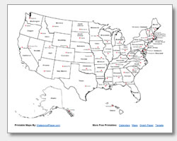 united states map with capitals gis geography printable states and