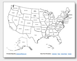 United States Map Without State Names Printable Gabbi Joannes